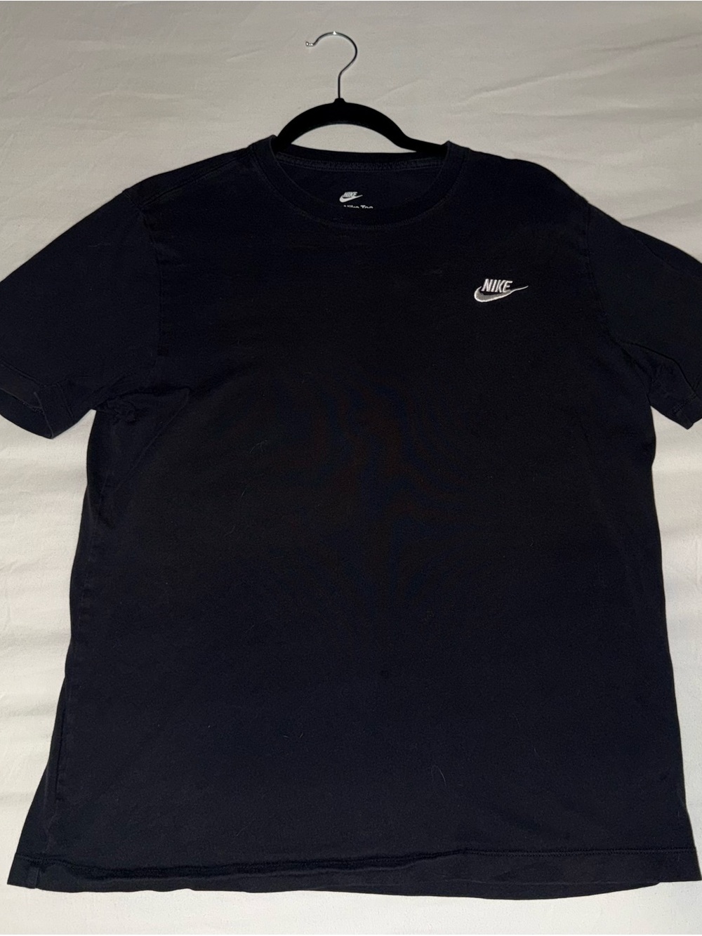 Nike Black Short Sleeve Crewneck Tee with White Swoosh